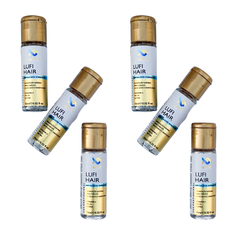 Kit 6 Ampola Dose Reparadora da LuFi Hair - Hidratação Profunda em 15ml!